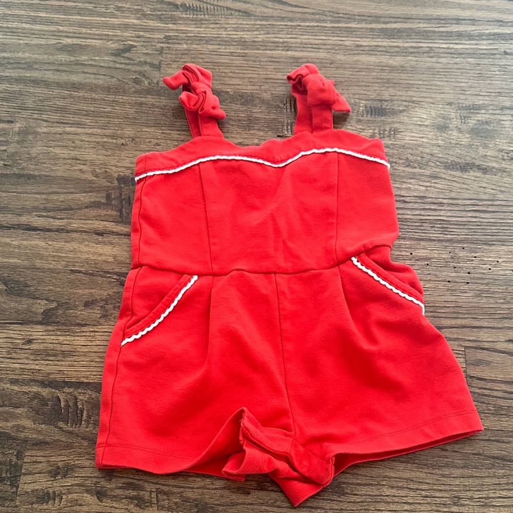 Janie & Jack red and white romper 18-24 month